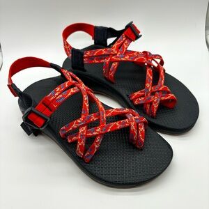 Chaco Cloud Women's Size 6 Sandals Orange Blue Hiking Swimming Granola Gorpcore